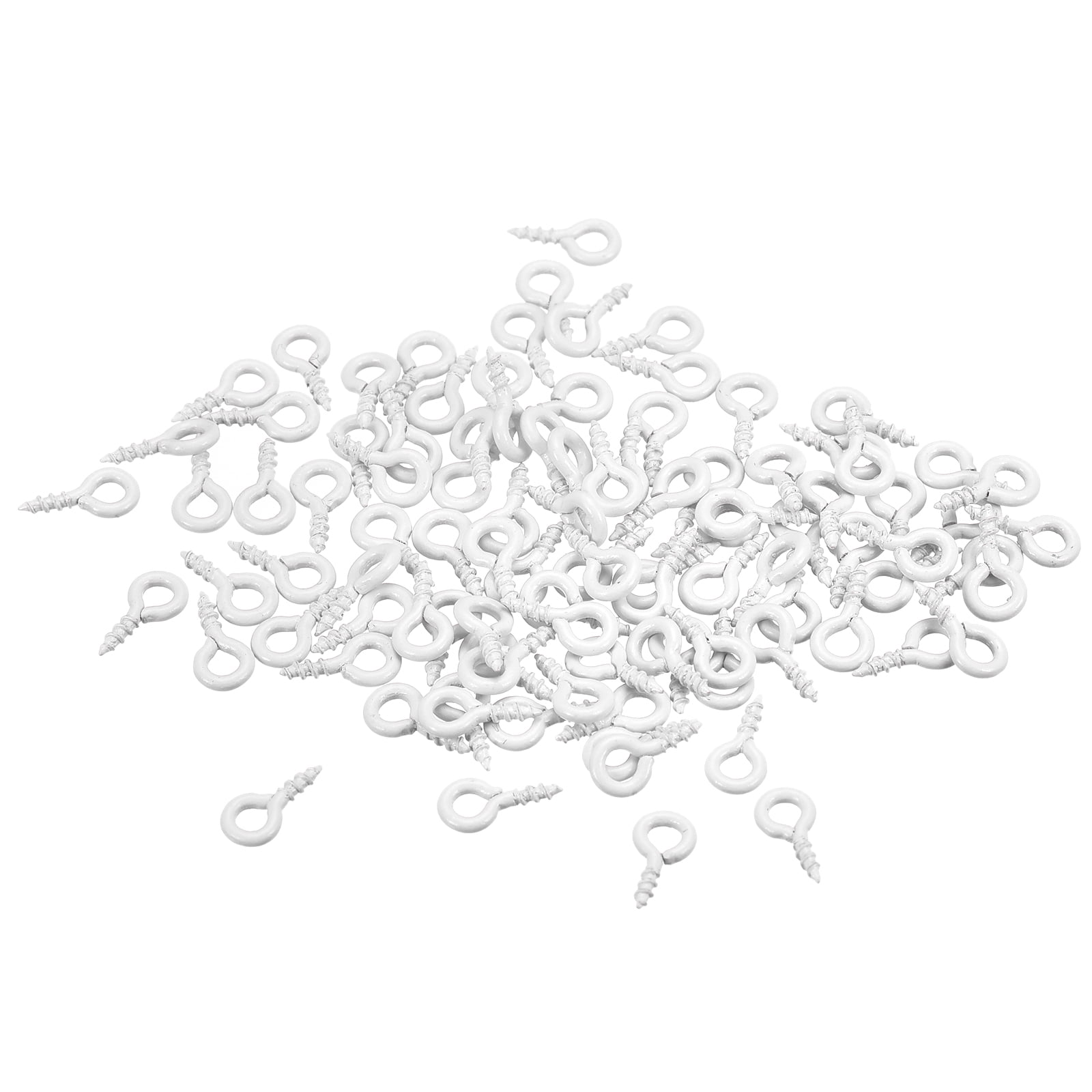 500 Pack Small Screw Eye Hooks Mini Eyelets Screws, 4x8x1mm, White ...