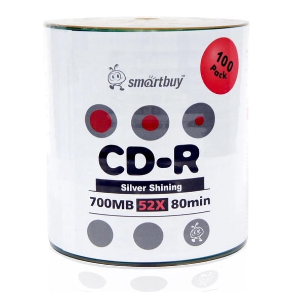 500 Pack Smartbuy CD-R 52X 700MB Shiny Silver Blank Record Disc Priority Mail