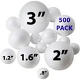 thumbnail image 1 of 500 Pack Ultimate Foam Balls Set – Large, Medium, Small Foam Balls -Craft Balls- Craft Foam Balls for School Projects, Planet Building -500 Bulk Foam Balls, 5 Sizes .8’’, 1.2’’, 1.6’’, 2’’, 3" Inches, 1 of 9