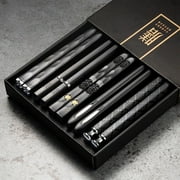 500 Pairs Alloy Laser Engraving Chopsticks Non-Slip Reusable Sushi Sticks