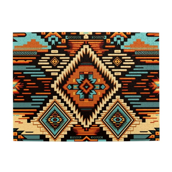 500 Pc Jigsaw Puzzle Large Piece Picture Puzzles Unique Gift Idea Family Game Friends - Aztec Baja Western Native southwest