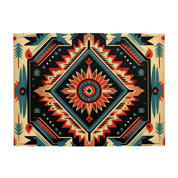500 Pc Jigsaw Puzzle Large Piece Picture Puzzles Unique Gift Idea Family Game Friends - Aztec Baja Western Native southwest
