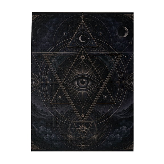 500 Pc Jigsaw Puzzle Large Piece Picture Puzzles Unique Gift Idea Family Game Friends - Mystical Gothic Geometry Series