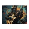 thumbnail image 1 of 500 Pc Jigsaw Puzzle Large Piece Picture Puzzles Unique Gift Idea Family Game Friends - skull playing guitar Heavy Metal Rock Skeleton, 1 of 5