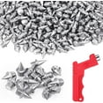 thumbnail image 1 of 500 Pcs 1/4 Inch Track Spikes with Spike Wrench Stainless Steel Replacement Shoe Spikes Pyramid Running Spikes for Sprint Sports Hiking High Jumping Cross Country, Silver, 1 of 5