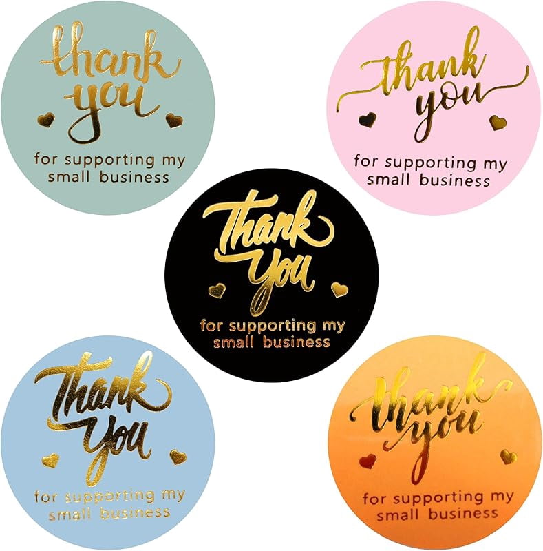 500 Pcs 1.5 Inch Pink and Rose Gold Thank You Stickers for Small ...