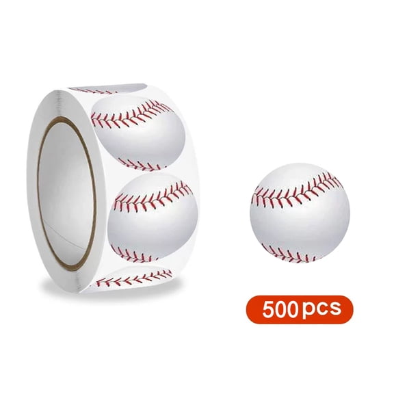 500 Pcs 1 Inch Baseball Stickers - Small and Vibrant Vinyl Adhesive Decals, Durable Waterproof Material, Perfect for Scrapbooking, Laptops and Baseball Themed Decorations