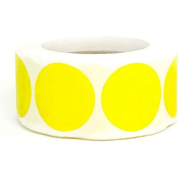 500 Pcs 1 Inch Color Coding Label Price Stickers Garage Sale Stickers Blank Yard Sale Round Adhesive Stickers Writable Paper Labels(Yellow)