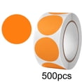thumbnail image 1 of 500 Pcs 1 Inch Colored Round Marking Stickers Vinyl Orange Dot Stickers for Shipping Label, Classroom, Gift Wrapping, and Inventory, Price Tags,Garage, DIY Craft,Removable Writable Circle Floor Label, 1 of 8