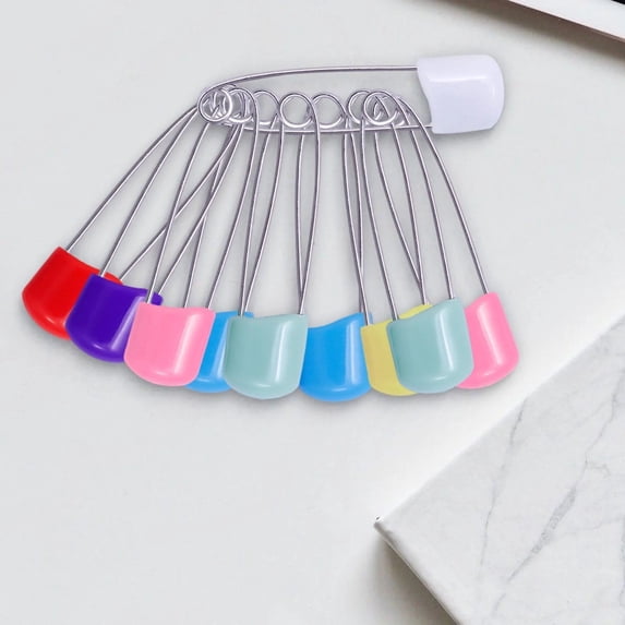 500 Pcs 1 Pcs Diaper Pins, 1.6"Stainless Steel Diaper Pins with Safe Locking Closures for Special Events, Crafts or Colorful Laundry Pins, Red
