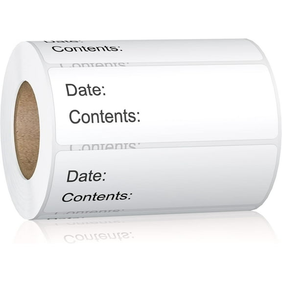 500 Pcs 1" x 3" Freezer Refrigerator Food Labels, Removable Adhesive, Water Oil Resistant, No Residue Storage Containers Labels Perfect for Monitoring Your in Kitchen