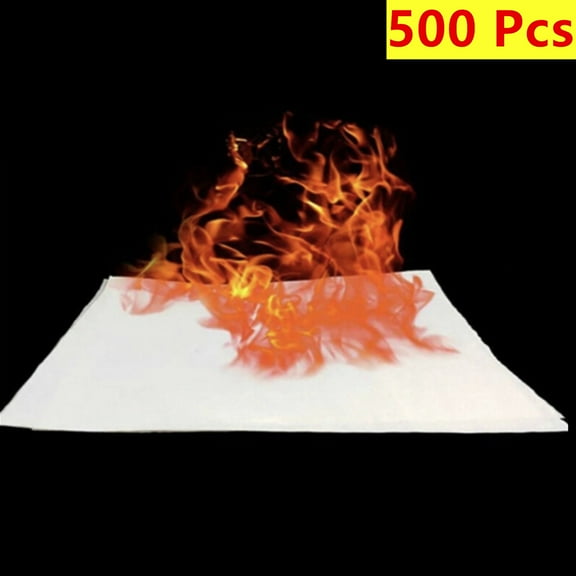 500 Pcs 10*10cm Fire Paper Flash Flame Paper Fire Paper Magic Props Effect