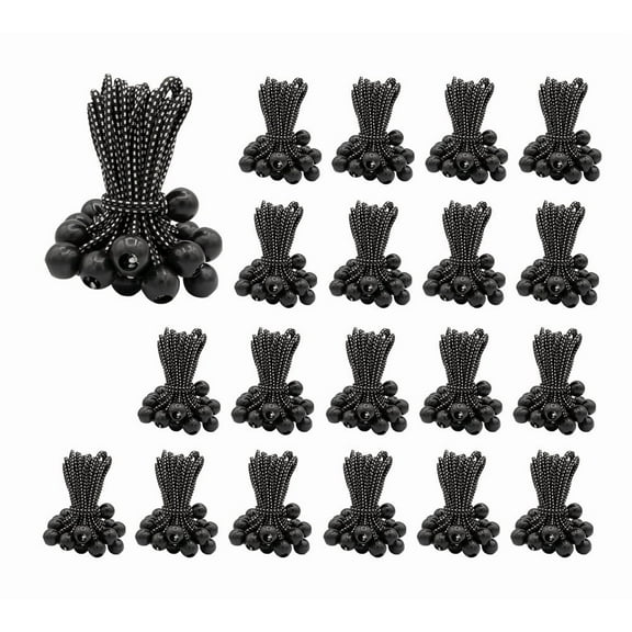 (500 Pcs) 11 Inch Ball Bungee Cords for Tarp Tie Down - Heavy Duty Canopy Bungee Loop Cords w/ Balls for Camping, Shelter, Cargo, Tent Poles (5 MM Thick)