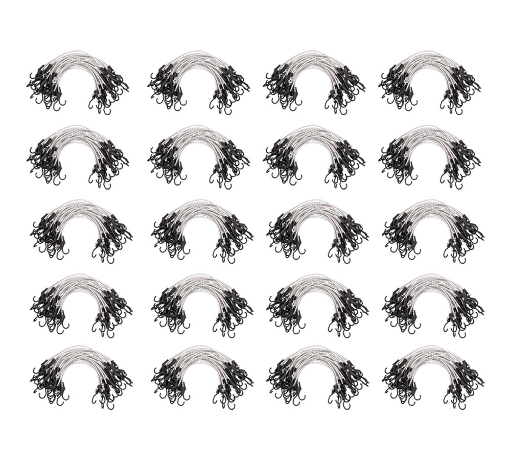 (500 Pcs) 24” Heavy Duty Adjustable Bungee Cords with hook - Polypropylene (PP) Bungee Cords for Outdoor Camping, Household - Extendable upto 36 inches