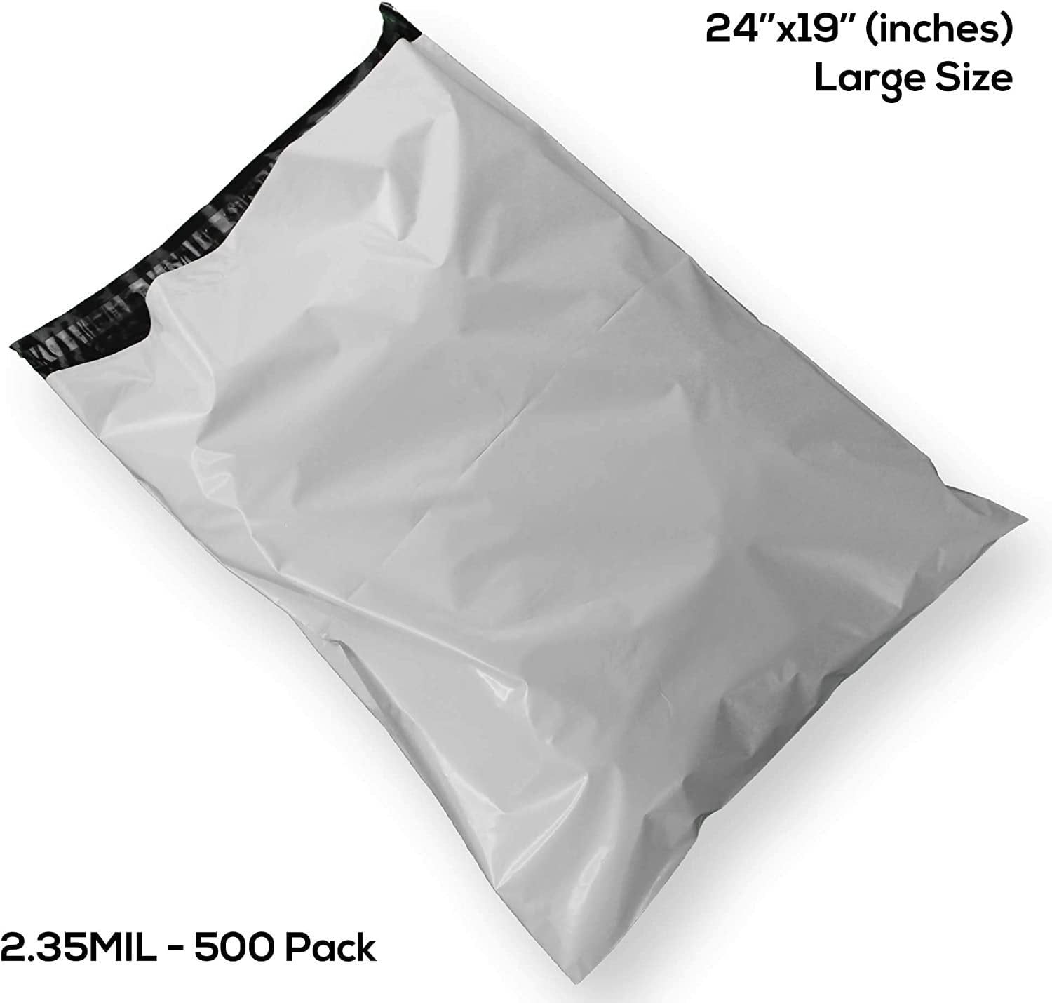 ValueMailers 24x24 Poly Bag Mailers – 2.5 Mil Thick – 25 Count (19x24 Interior) Shipping Envelopes