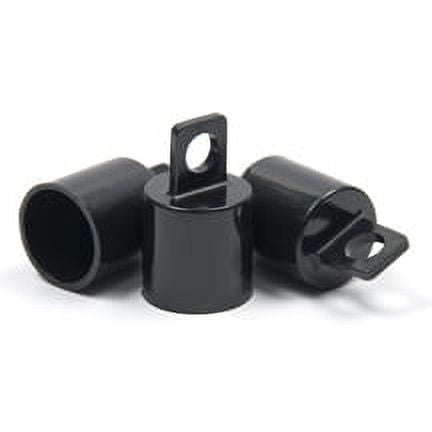 500 Pcs 3/4" Black Dowel End Caps  No hardware needed!  Simply press on and your creations are ready to hang.  These are great as decorative end caps, display hangers, or used in retail displays.