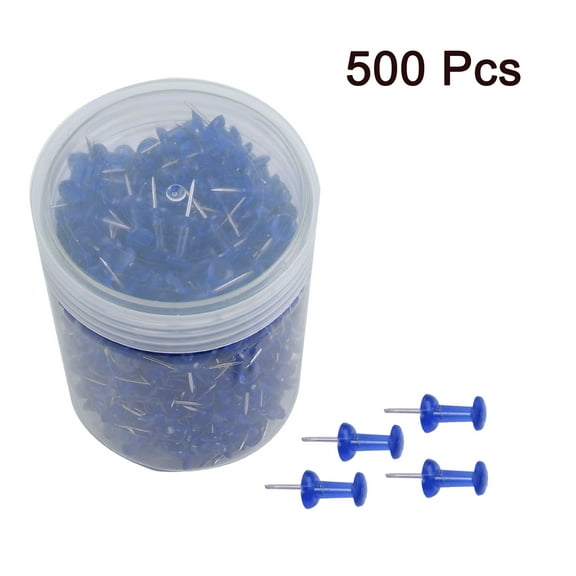 500 Pcs 3/8 Inch Push Pins  Thumb Tacks for Home Office Cork Boards Map Note Picture Hanging Blue