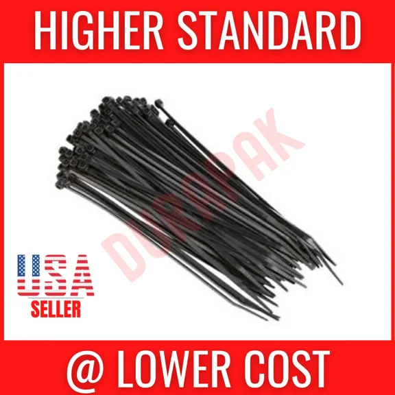 500 Pcs 4 18 Lbs Black Wire Cord Nylon Cable Wire Tie Self Locking Zip Secure