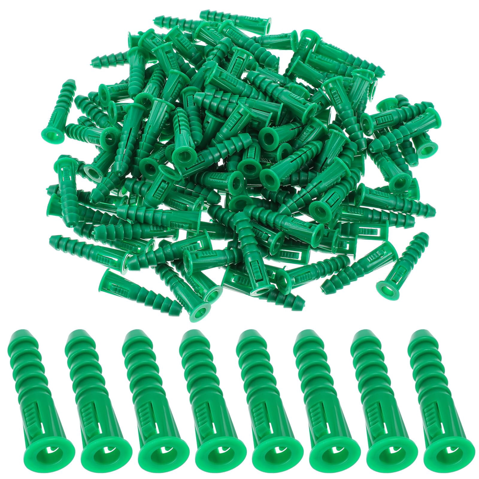 500 Pcs #4-6-8 x 7/8 Inch Ribbed Lightweight Plastic Anchors Drywall Anchors for Hollow Walls Pictures Artwork Decor Light Duty Anchoring Application (Yellow)