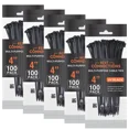 thumbnail image 1 of 500 Pcs 4 Inch Black Nylon Cable Wire Zip Ties 18 Lbs Electrical Network Cord, 1 of 6