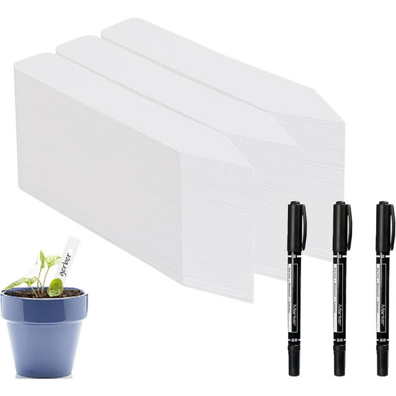 500 Pcs 4'' Plastic Plant Labels,Reusable Plant Markers & Labels,Garden Tags Label for Seedling,Plant Tags Garden Markers,Vegetable Gardening Tags for Outdoor Indoor Plants with 3 Pcs Marking Pen