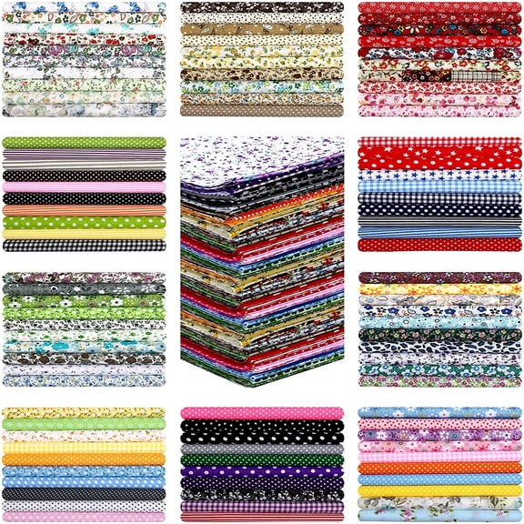 500 Pcs 4 x 4 Inches Cotton Fabric Square Pre Cut Quilt Squares Fabric Bundles Patchwork Fabrics Floral Printed Square Patchwork Fabric Quilting Fabric for DIY Craft Sewing Clothing Accessory