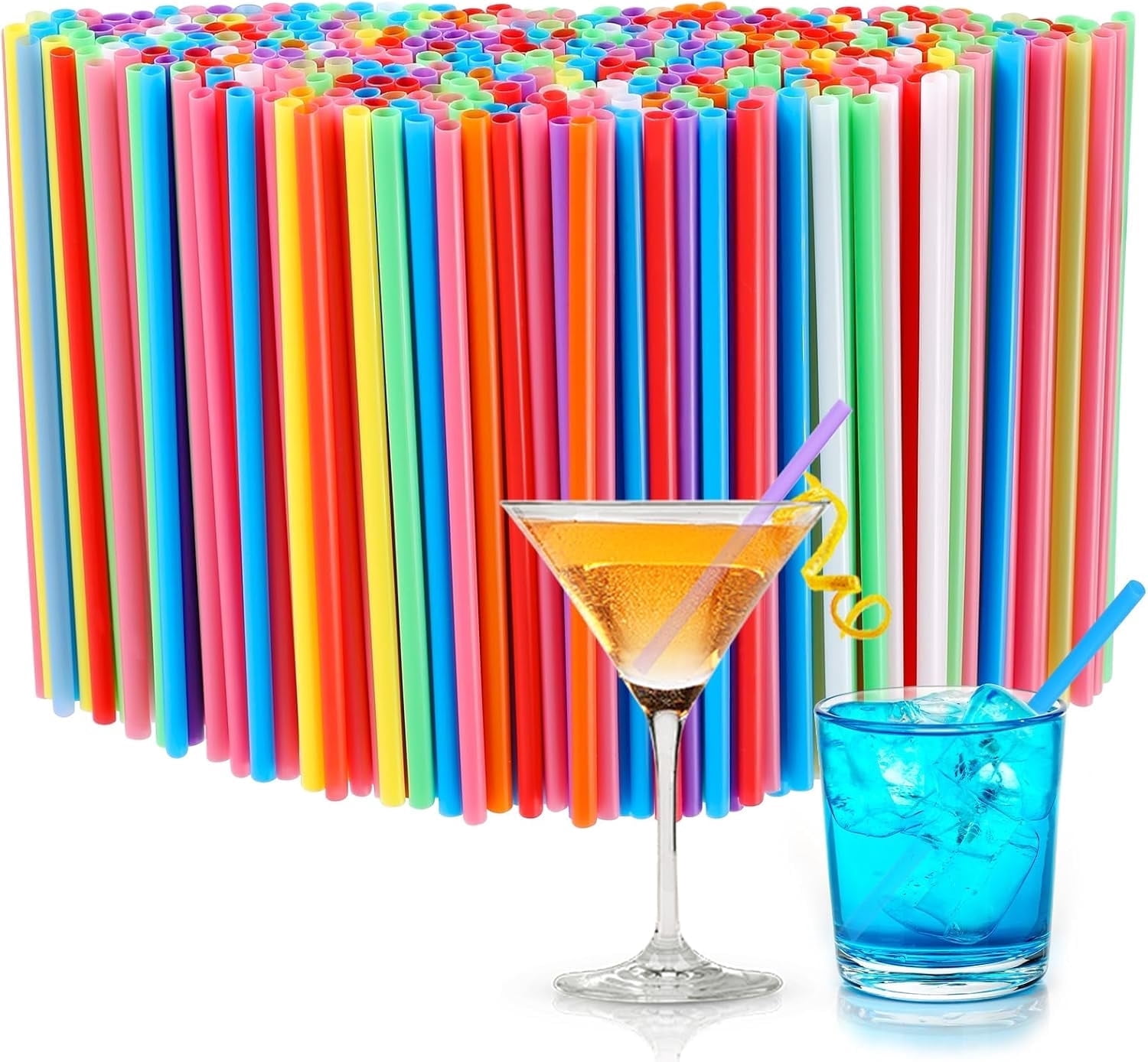 [500 Pcs] 5 Inch Disposable Cocktail Straws - 0.24 inch Diameter ...