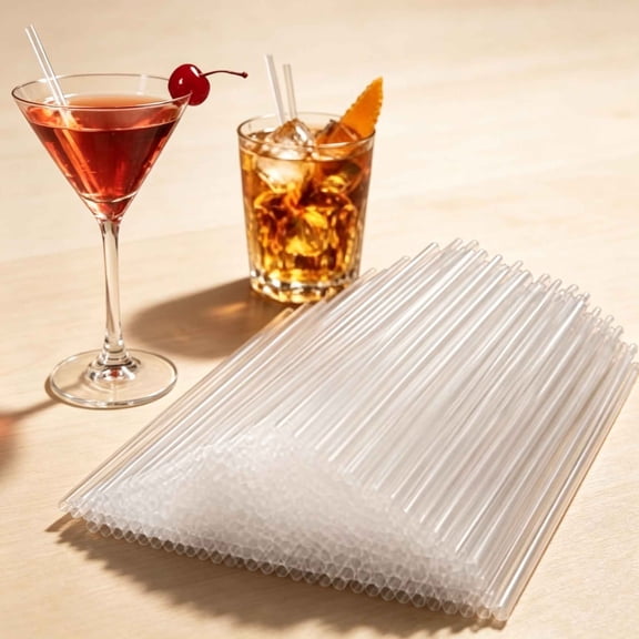 500 Pcs 5 Inch Plastic Clear Cocktail Straws, 0.24" Diameter Disposable Small Short Straws for Bar, Margarita, Coffee, Martini, Whiskey, Milk, Club, Kitchen and Party