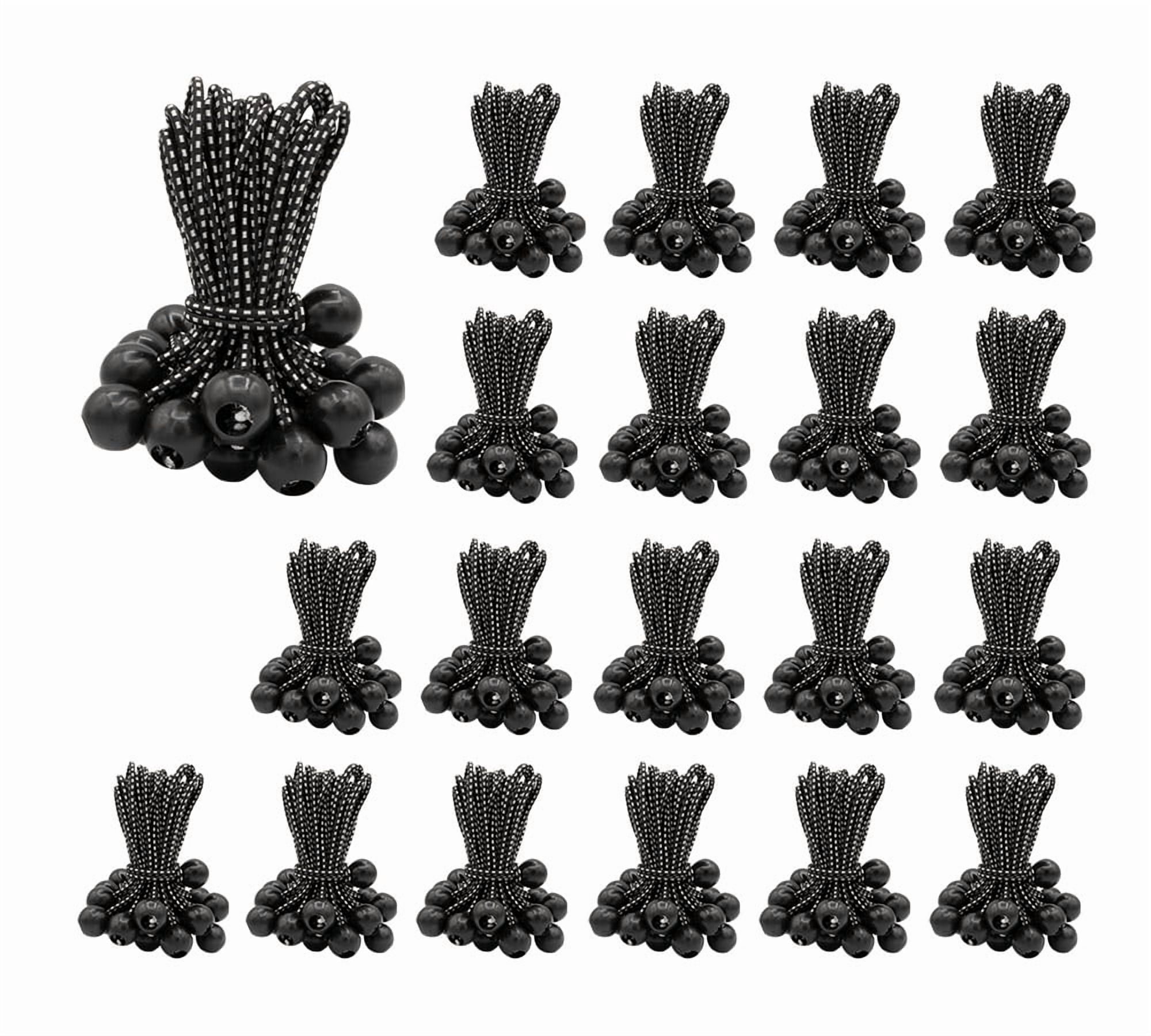(500 Pcs) 6 Inch Ball Bungee Cords for Tarp Tie Down - Heavy Duty Canopy Bungee Loop Cords w/ Balls for Camping, Shelter,Cargo,Tent Poles (5 MM Thick)