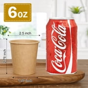 500 Pcs 6 oz Kraft Paper Cups - Disposable Paper Cups Hot Cold Beverage Drinking Cup for Coffee, Water, Tea, Juice, Espresso & Cortado