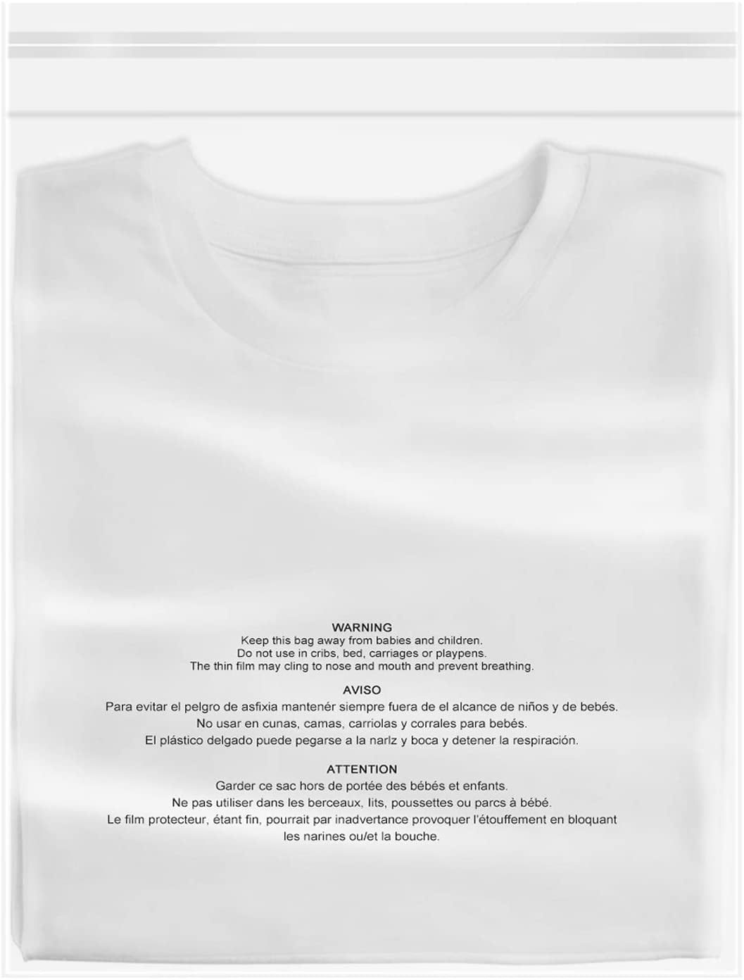 500 Pcs - 9" x 12", Suffocation Warning Self Seal Clear Plastic Poly Bags 1.6 Mil for A4, Letter Sized Documents, Marketing Materials, Clothes-Permanent Glue