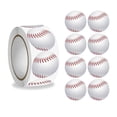 thumbnail image 1 of 500 Pcs Baseball Sports Ball Stickers, 1 In Adhesive Label Roll for Scrapbooking Gift Wrap Crafts Party Decor, 1 of 7