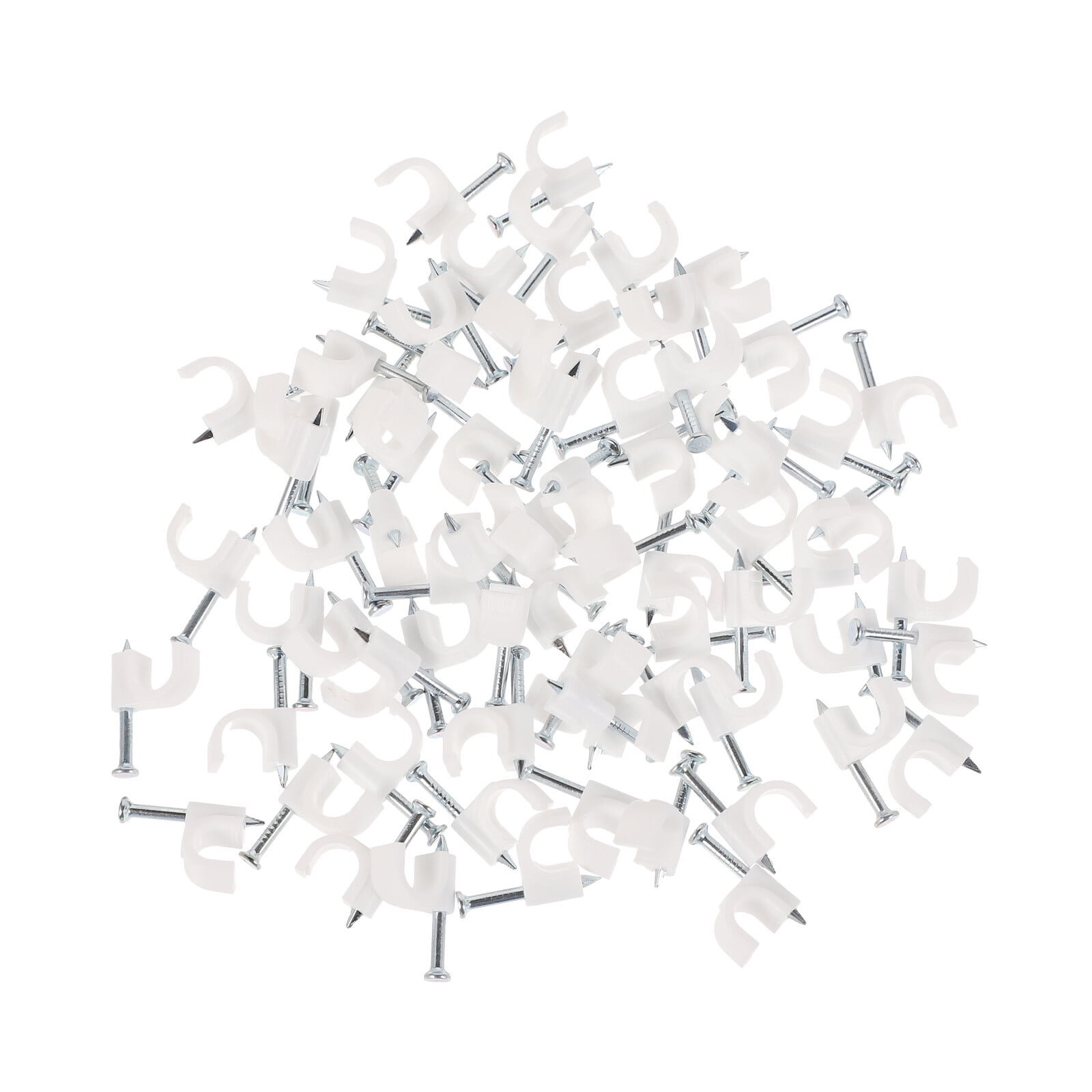 500 Pcs Cable Tie Cable Management Clips Telephone Cable Clips White