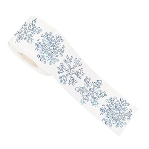 500 Pcs Christmas Glitter Snowflake Stickers, Silver Labels for Envelope Seal, Winter Christmas Stickers for Christmas Cards, Gift Box Decoration, 1"