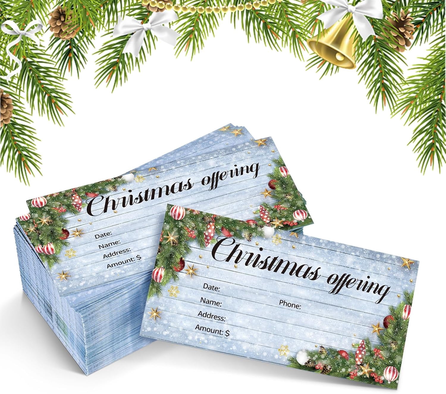 500 Pcs Christmas Offering Envelopes for Church - 6.3 x 3.1 Inch Tithes ...