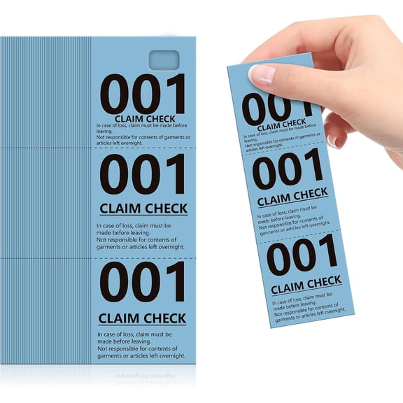 500 Pcs Coat Check Tickets Bulk Paper Coat Room Tags Coat Checks Coat Check Numbers Coat Check Tags Claim Ticket 1.7 * 5inch (Blue)