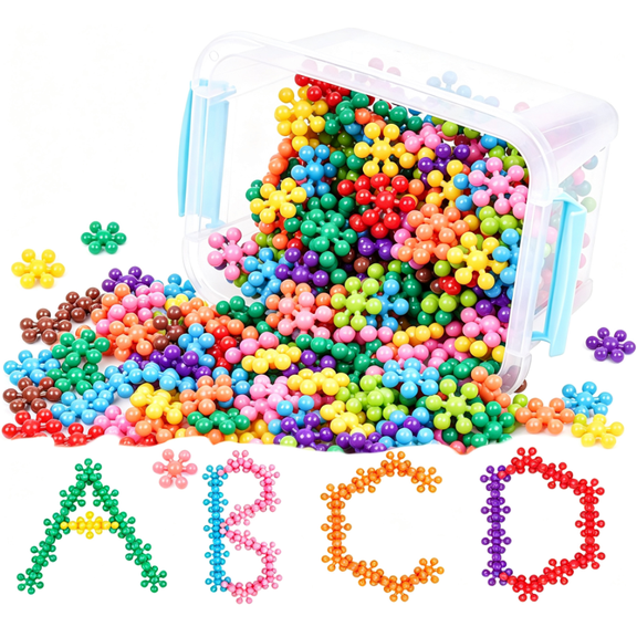 Colorful Interlocking Snowflake Building Blocks Toys for Kids