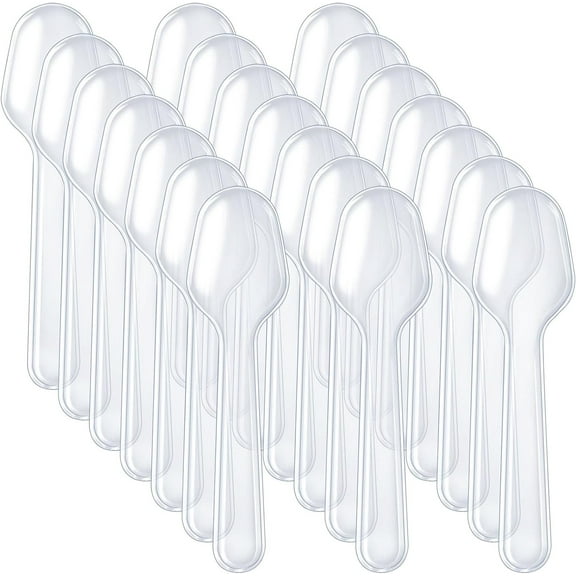 500 Pcs Disposable Clear Plastic Mini Spoons, Tasting Spoons, Small Dessert Spoons, Ice Cream Spoons for for Crafts, Tasting, Sampling -3 Inch