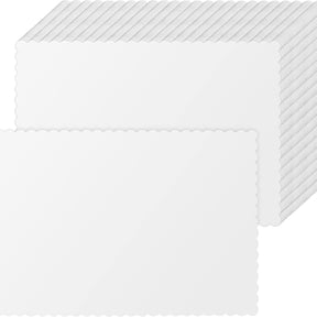 500 Pcs Disposable Paper Placemats Wavy Edge Paper Place Mats Bulk Rectangle Blank Dining Table Mats for Adults Dinning Table, 14.6 x 10.2 Inches(White)