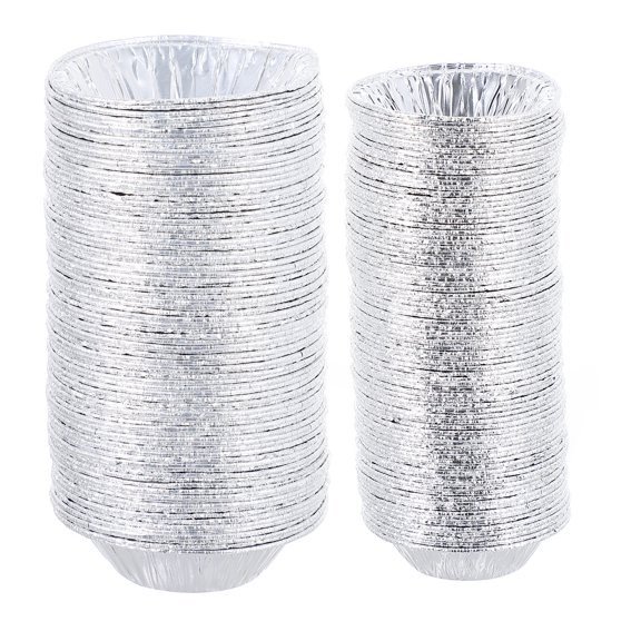 NIAIZEK 500pcs Silver Nonstick Round Egg Tart Molds Baking Cups Safe for Home Commercial Use