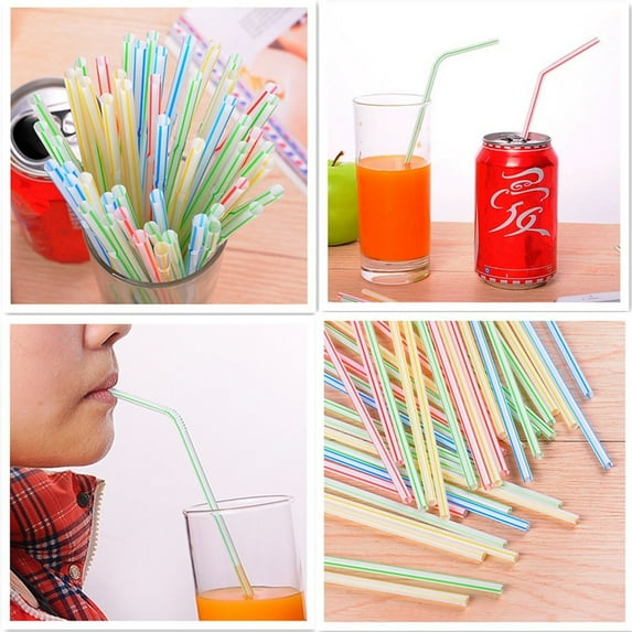 500 Pcs Flexible Drinking Straws Bulk Disposable Paper Straws Assorted Colors for Party Events Milk Tea Shakes Beverage Cafe Home Use(Multicolour)