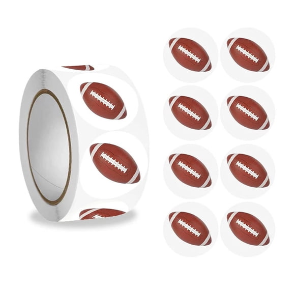 500 Pcs Football Sports Ball Stickers, 1 In Adhesive Label Roll for Scrapbooking Gift Wrap Crafts Party Decor