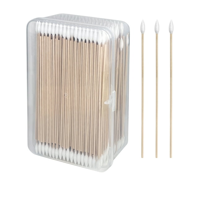 500 Pcs Gun Cleaning Swabs, Pointed Tip Long Cotton Swabs In A Storage