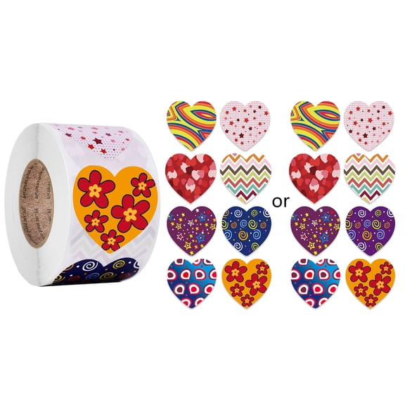 500 Pcs Heart Shaped Stickers Love Decorative Wrapping Labels Present Stickers Party Supplies Card Decor