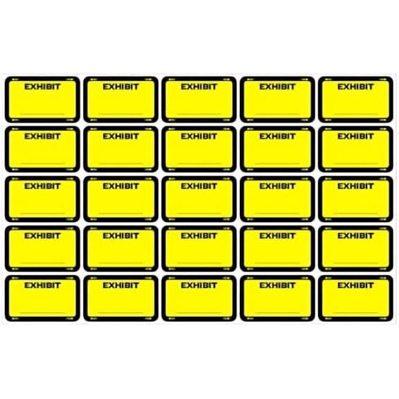 500 Pcs Legal Exhibit Labels 1.65 x 1 Inches Exhibit Labels Stickers Blank File Folder Tabs for Offices Courts Legal Documents Report Dividers(Yellow)
