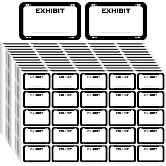 500 Pcs Legal Exhibit Labels 1.65 x 1 Inches Exhibit Labels Stickers Blank File Folder Tabs for Offices Courts Legal Documents Report Dividers(White)