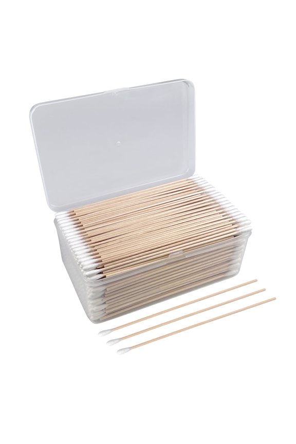 500 Pcs Long Cotton Swabs For Hard-to-reach Area Cleaning, 6 Inch Gun Cleaning Swabs In A Storage Box