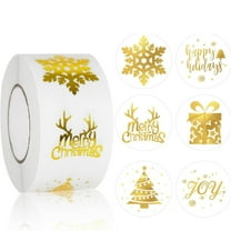 500 Pcs Merry Christmas Stickers Roll 1 Round Christmas Tags Stickers Snowman Bell Christmas Stickers Self Adhesive Xmas Decorative Envelope Seals Stickers for Card Gift Envelope