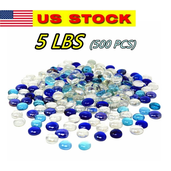 500 Pcs Mixed Color Glass Gems, Pebbles, Mosaic Tiles, Marbles Vase Filler (5LB)