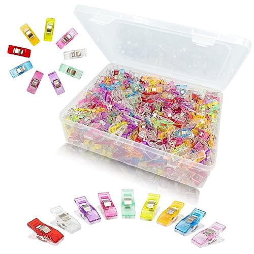 500 Pcs Multipurpose Quilting Clips Premium Sewing Clips for Fabric and Quilting,Plastic Clips for Crafts,Quilt Clips Sewing Notions Sewing Products for Sewing Supplies Crafting Tools